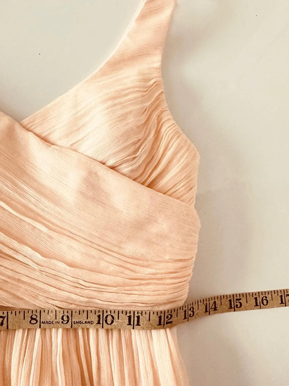 J.Crew 100% Silk Crinkle Chiffon Maxi Dress Peach Bridesmaid Wedding Size 2